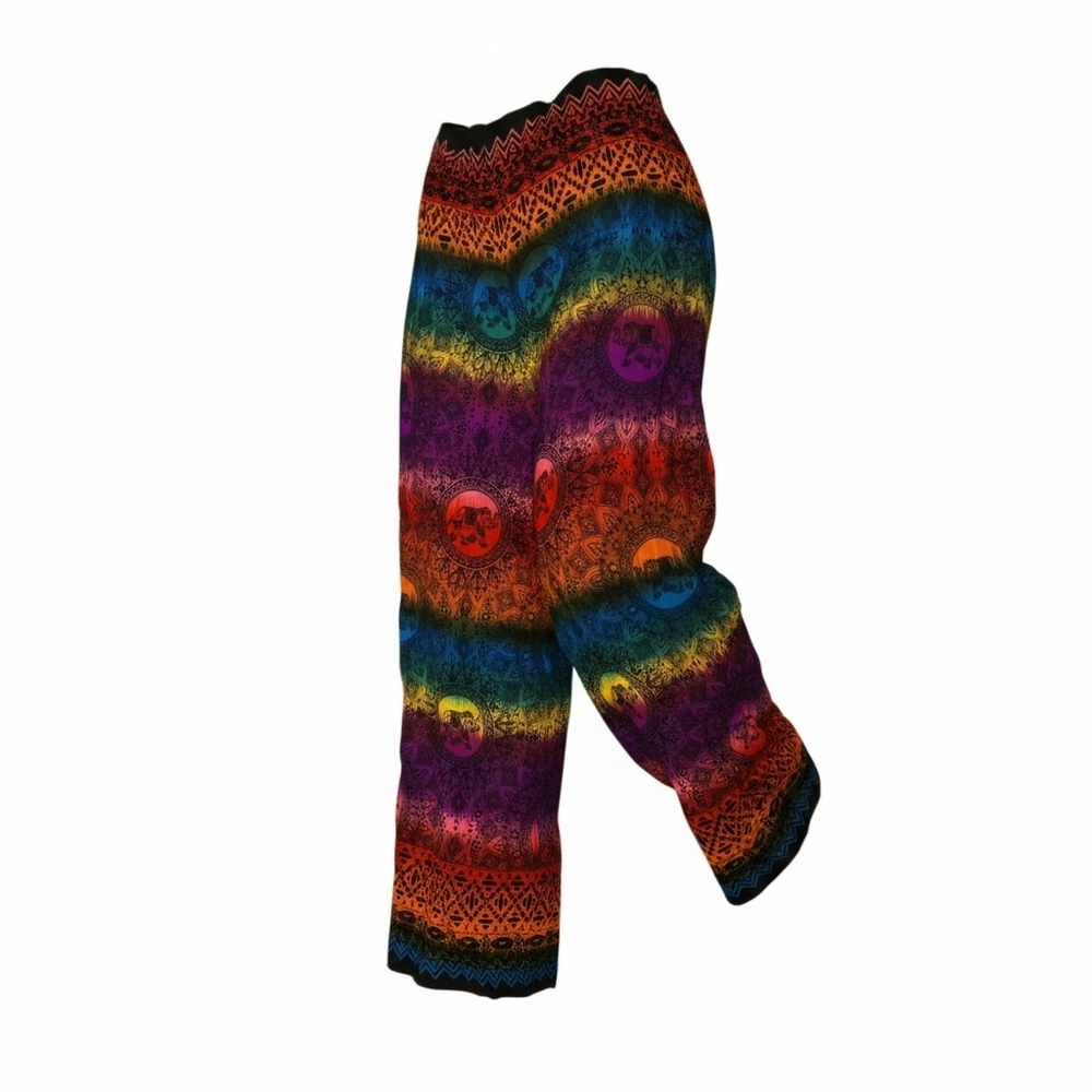 Rainbow Skull Pattern Pajama Bottoms - Multicolor